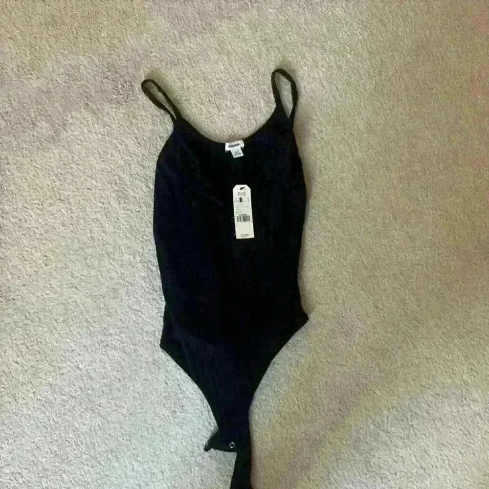 Garage black body suit with spaghetti straps